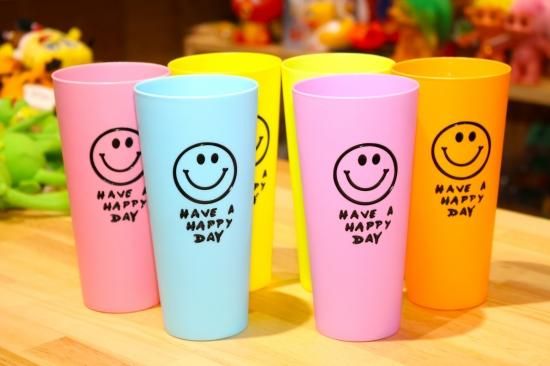 Smile スマイル クリアータンブラー パステルカラー 6色セット 輸入雑貨 海外雑貨 直輸入 アメリカ雑貨 マグカップ コップ 新潟のアメリカン 雑貨屋といえば Honeymustard ハニマスニイガタ
