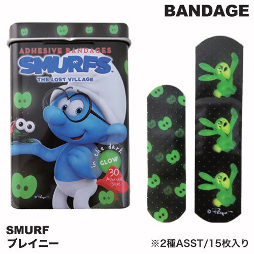 Smurf Bandage ブレーニー 絆創膏 輸入雑貨 海外雑貨 直輸入 アメリカ雑貨 新潟のアメリカン雑貨屋といえば Honeymustard ハニマスニイガタ