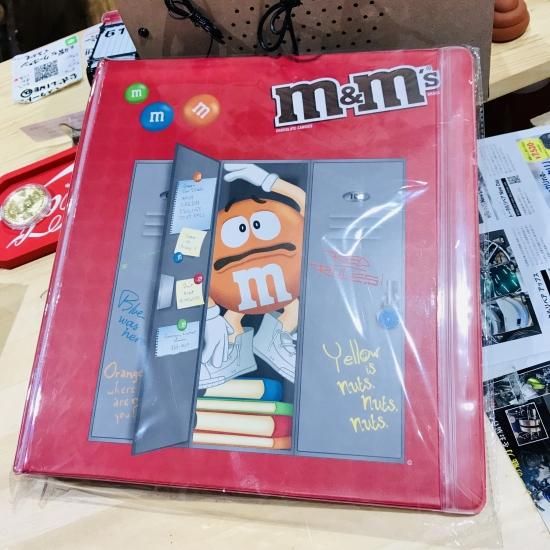 希少✨ タグ付き m&m's 3穴リング バインダー ファイル m&m's エムアンドエムズ 3穴リング ファイル バインダー 3 輸入