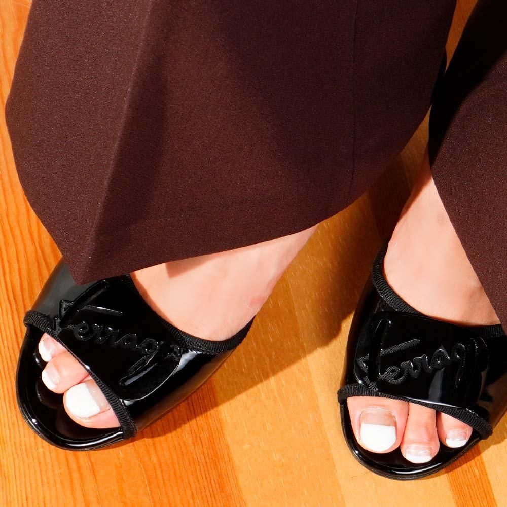 ロゴプレートエナメルミュールサンダル Ferragamo ヴィンテージ
