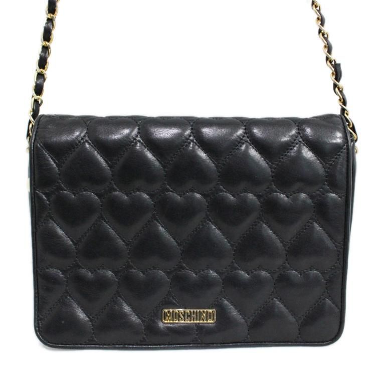 レア♪MOSCHINO ハートチャーム付きレザーリュック モスキーノ