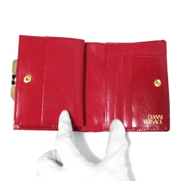 VERSACEサンバーストがま口二つ折り財布 レッド ヴィンテージ VERSACEサンバーストがま口二つ折り財布 レッド ヴィンテージ
