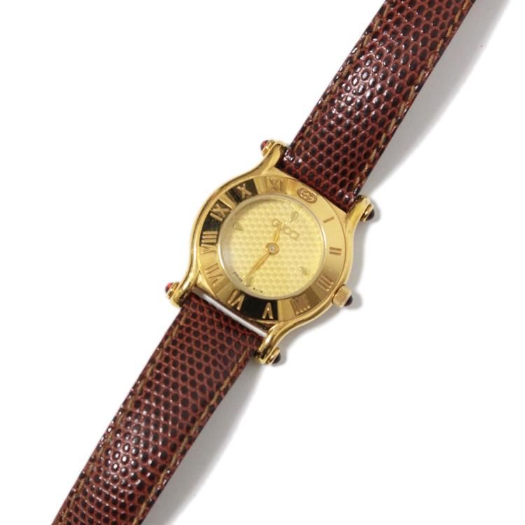 リザードベルトQZ腕時計 6500L ヴィンテージ|グッチ GUCCI