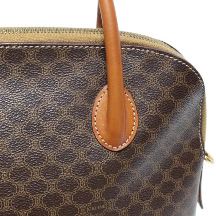 セリーヌ⭕️24時間発送⭕️マカダム柄　ボリード型　ボストン マカダム柄ボリード型ハンドバッグ ヴィンテージ|セリーヌ