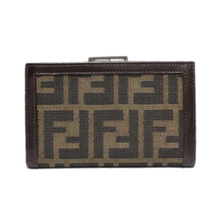 FENDI ズッカ柄 がま口 美品 二つ折り 財布 【訳あり未使用品】2292