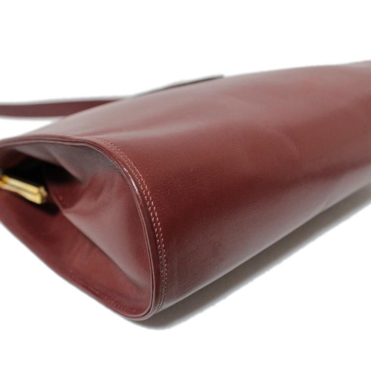 カルティエ　マストライン　がま口　レザー ショルダーバッグ　Cartier マストラインがま口スクエアショルダーバッグ ヴィンテージ