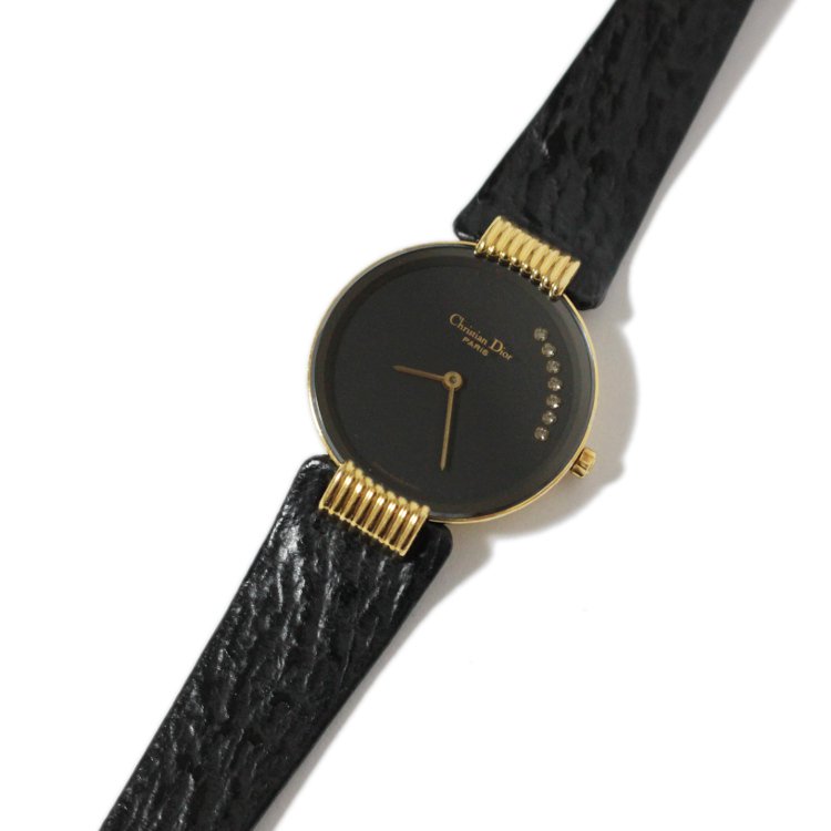 ビンテージ時計shop専用美品！Christian Dior バキラ ７Pダイヤ  腕時計 546