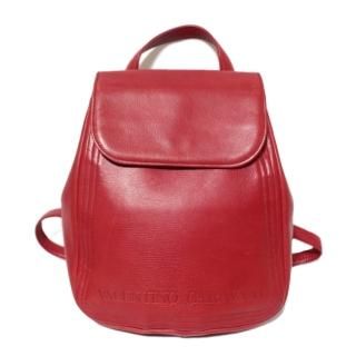 ロゴレザーリュック レッド ヴィンテージ|ヴァレンティノ VALENTINOの商品画像