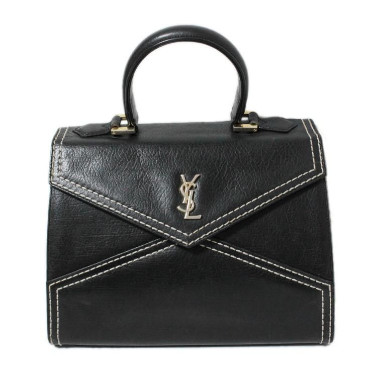 Ysl イヴサンローラン ヴィンテージロゴステッチケリー型ハンドバッグ ヴィンテージブランドの通販ショップrilish