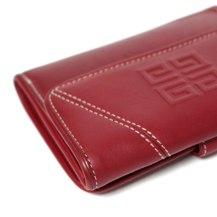GIVENCHY ジバンシー ヴィンテージロゴレザー二つ折り財布 レッド - ヴィンテージブランドの通販ショップRILISH