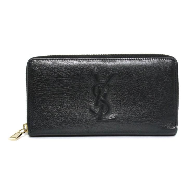 イヴ・サンローラン　レザー 長財布 ラウンドファスナー YSL カサンドラ