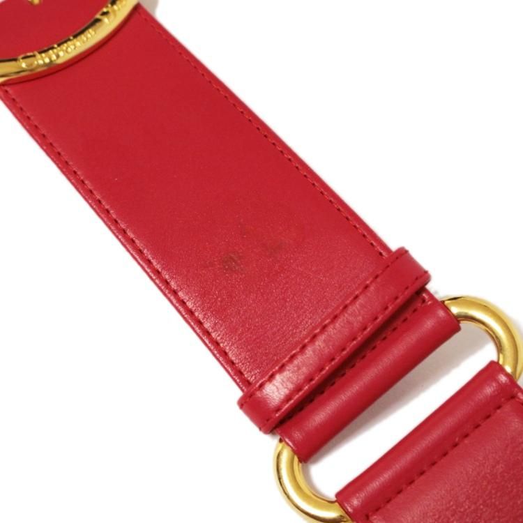 Dior ディオール ベルト トロッター ボルドー レッド Authentic Christian Dior Belt Burgundy Leather GP Buckle