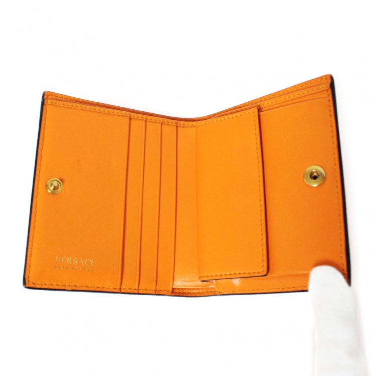 メデューサレザー二つ折り財布 オレンジ ヴィンテージ|ヴェルサーチ