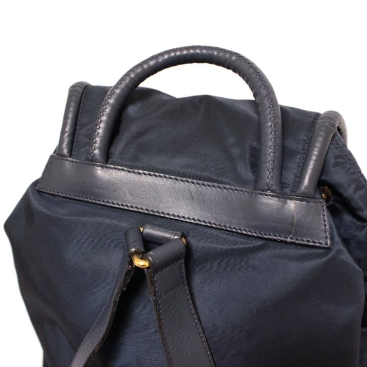 【良品】【セリーヌ】ハンドバッグ サークル金具 チャーム付き ナイロン レザー CELINE セリーヌ サークルロゴ ナイロン ハンドバッグ