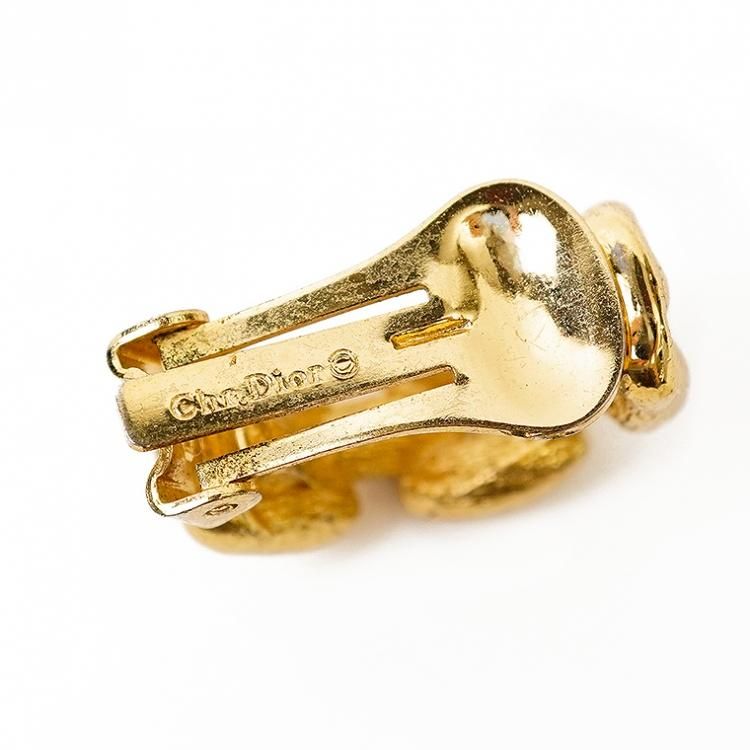 【美品】Dior チェーンモチーフハーフフープイヤリング ゴールド チェーンモチーフハーフフープイヤリング ゴールド ヴィンテージ
