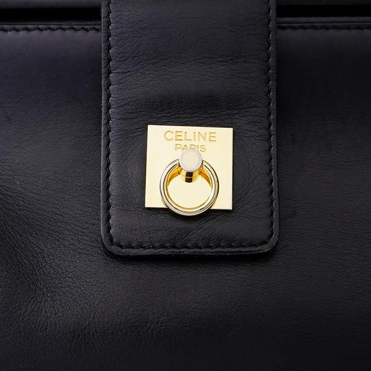 CELINE ボストンバッグ 黒 キャンバス・レザー 2WAYバッグ☆】CELINE ミニボストン (CELINE/ボストンバッグ