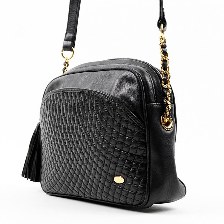 BALLY キルティング チェーン ショルダーバッグ ブラック 希少 極美品 バリー チェーン ショルダーバッグ キルティング レザー