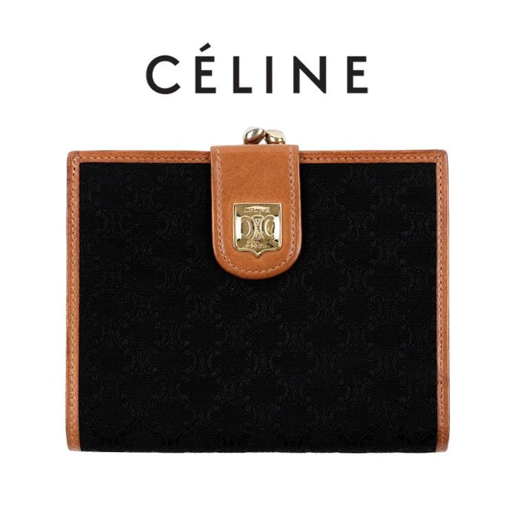 CELINE マカダム柄 二つ折財布 ヴィンテージ