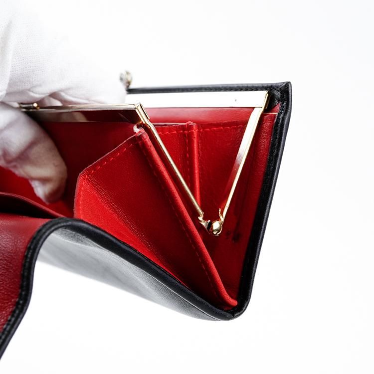 ロゴサークル金具がま口長財布 ブラック ヴィンテージ|セリーヌ CELINE