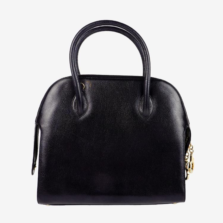 ガンチーニ金具ボリードハンドバッグ ブラック ヴィンテージ