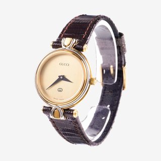 レザーベルトQZ腕時計 4500L ゴールド×ブラウン ヴィンテージ|グッチ GUCCIの商品画像