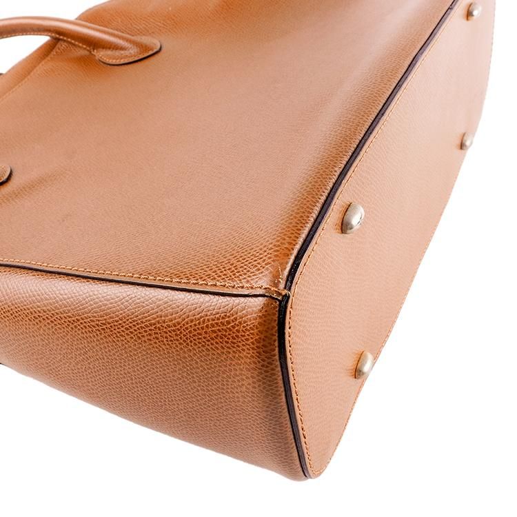 セリーヌ　キャメルレザー ハンドバッグ セリーヌ CELINE レザーハンドバッグ 馬車金具チャーム付き