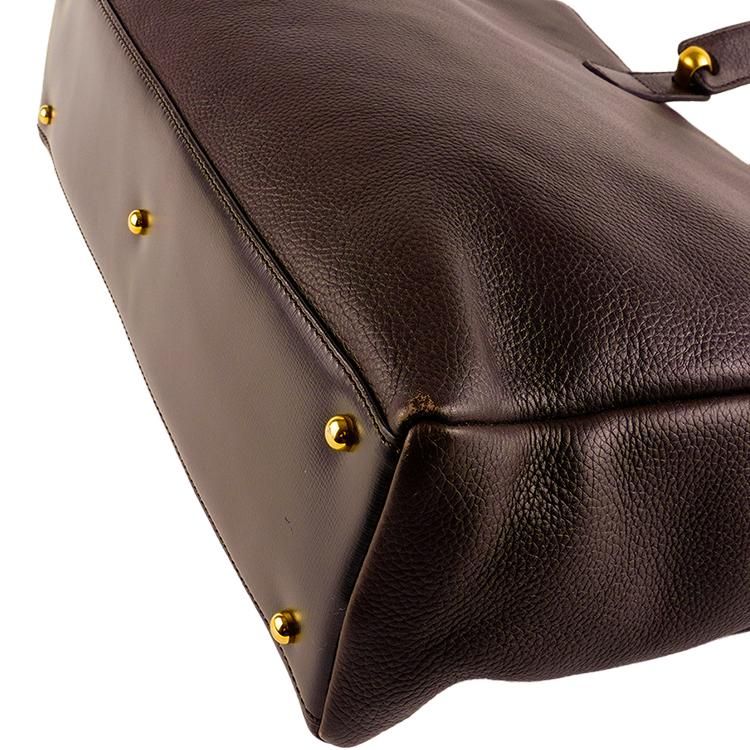 LOEWE ブラウンレザー ショルダーバッグ