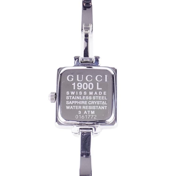 スクエア文字盤バングルQZ腕時計1900L シルバー×ホワイト スクエア文字盤バングルQZ腕時計1900L シルバー×ホワイト