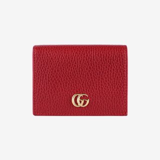 GGマーモント レザー二つ折りミニ財布 レッド ユーズド|グッチ GUCCI の商品画像