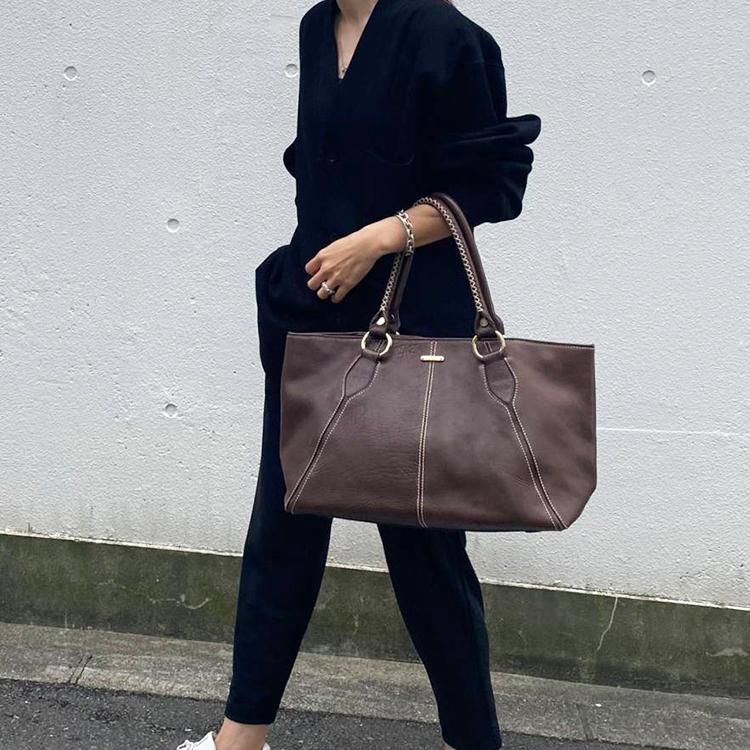 VINTAGE●CELINE●セリーヌ トートバッグ レザー レザートートバッグ ブラウン ヴィンテージ|セリーヌ CELINE