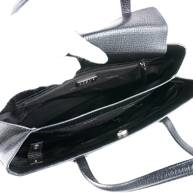 型押しロゴハンドバッグ ブラック ヴィンテージ|ロエベ LOEWE