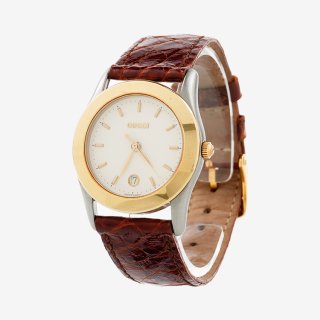 グッチ GUCCI レザーベルトQZ腕時計530L ブラウン ヴィンテージの商品画像