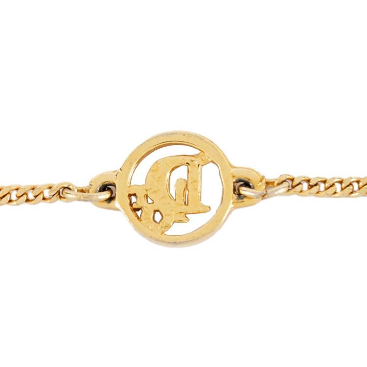 美品　Christian Dior ヴィンテージ　サークルロゴ　ブレスレット サークルロゴブレスレット ゴールド ヴィンテージ|ディオール
