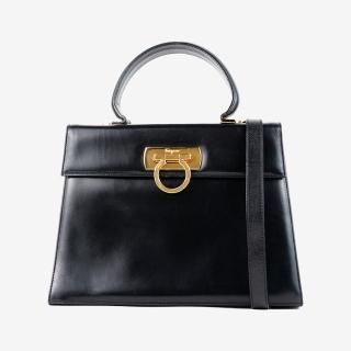 ガンチーニプレート2WAYバッグO212181 ブラック ヴィンテージ|フェラガモ Ferragamoの商品画像