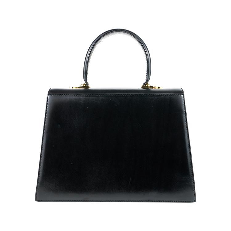 ガンチーニプレートハンドバッグO212181 ブラック ヴィンテージ