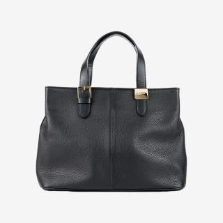 ロゴプレートレザーハンドバッグ ブラック ヴィンテージ|バーバリー BURBERRYの商品画像