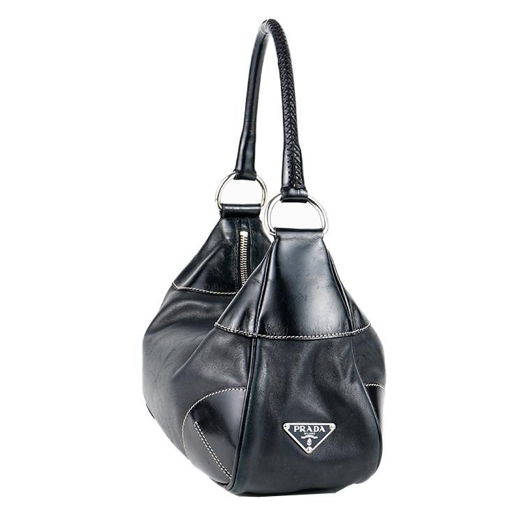 ステッチワンハンドルバッグ ブラック ヴィンテージ|プラダ PRADA