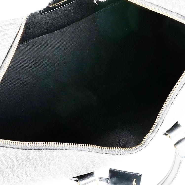 美品・希少 YSL ボストンバッグ ブラック/ベージュ クラシックトワルモノグラムボストンバッグ ブラック