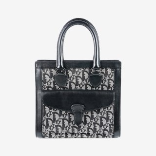 トロッターキャンバスレザーハンドバッグ ネイビー ヴィンテージ|ディオール Diorの商品画像