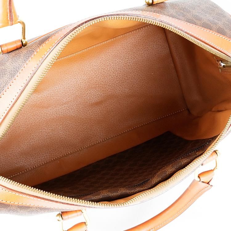 マカダム柄ボストンバッグM12 ブラウン×キャメル ヴィンテージ