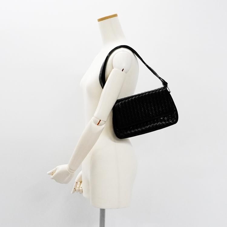 イントレチャートワンショルダーバッグ ブラック ヴィンテージ|ボッテガヴェネタ BOTTEGA VENETA - 【公式】Rilish VINTAGE|ハイブランドヴィンテージの通販セレクトショップ