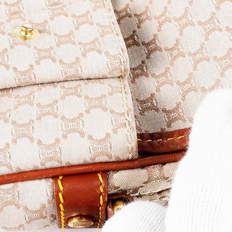 美品 CELINE マカダム柄 ベージュ ショルダーバッグ CELINE セリーヌ マカダム柄 ショルダーバッグ 斜め掛け