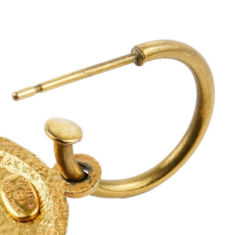 訳あり・アウトレット特集 ラウンドプレートフープピアス99A ゴールド ヴィンテージ アクセサリー