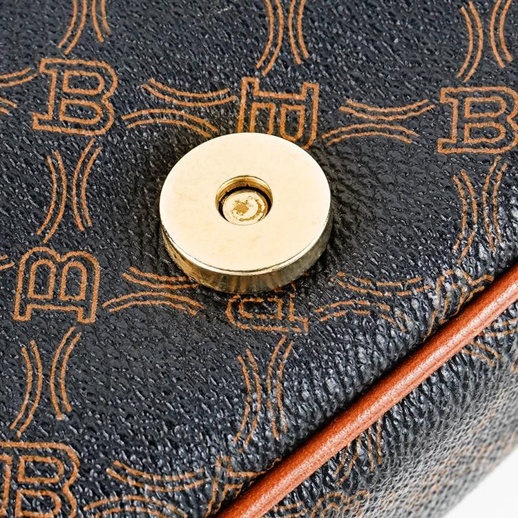 ロゴ総柄ショルダーバッグ ブラック×キャメル ヴィンテージ|バリー