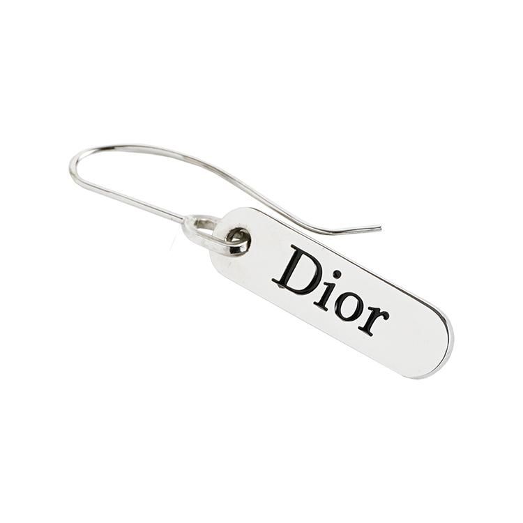 Christian Dior クリスチャンディオール ロゴ プレート ピアス