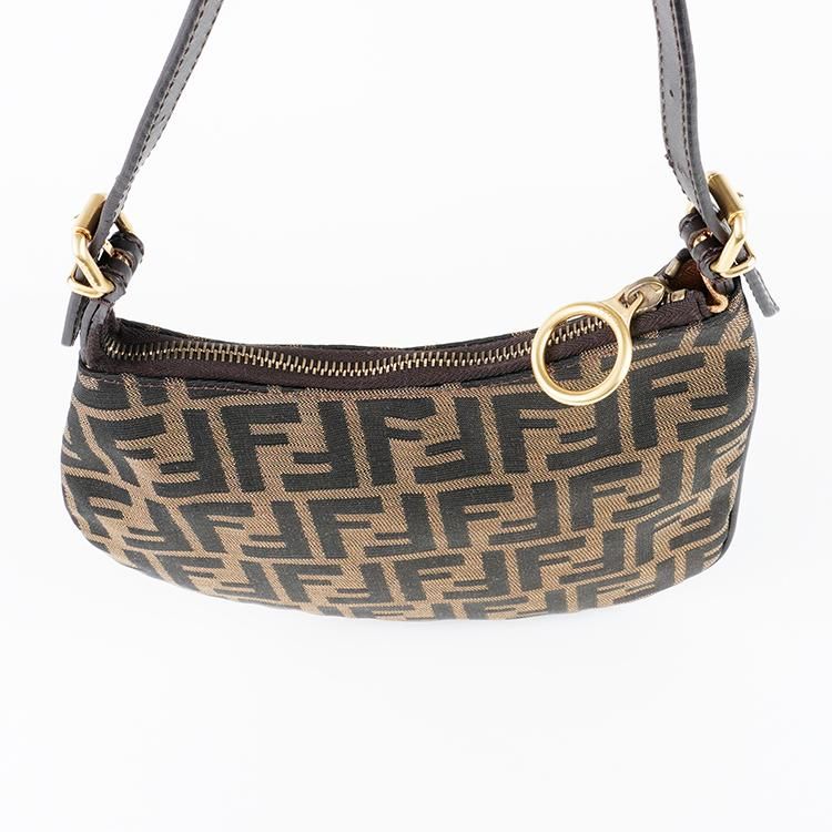 Fendi ズッカ　ハンドバッグ　ヴィンテージ ズッカ柄ショルダーバッグ BR248 ブラウン ヴィンテージ
