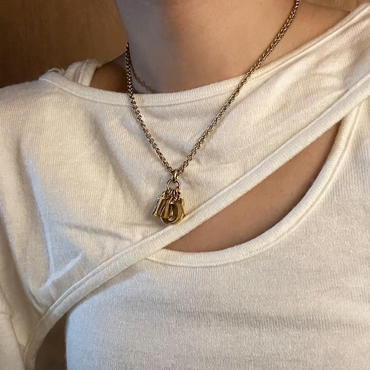 ロゴチャームネックレス ゴールド ヴィンテージ|ディオール Dior