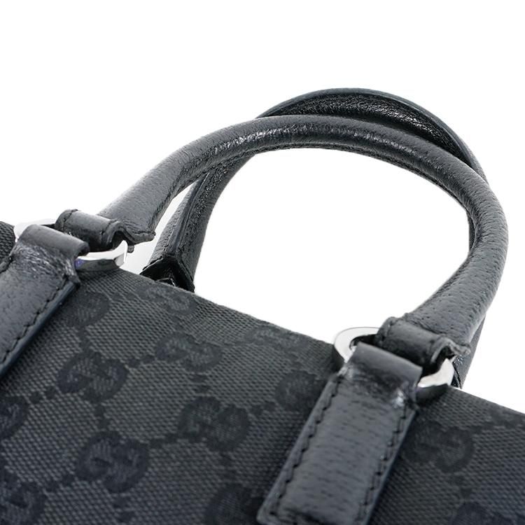 【迅速発送】GUCCI GGキャンバス ボストンバッグ　ブラック 迅速発送-GUCCI グッチ キャンバス ハンドバッグ ボストンバッグ