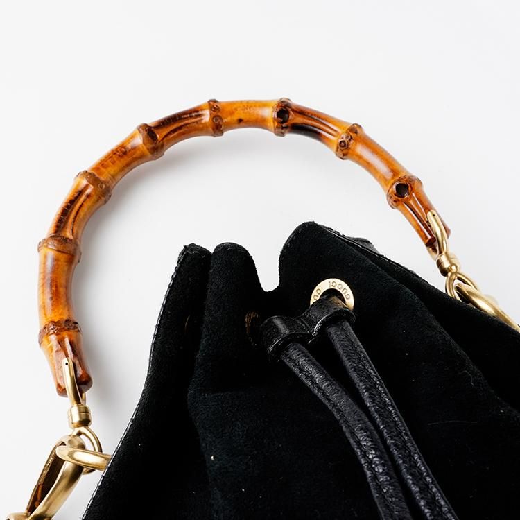バンブー巾着2WAYバッグ ブラック ヴィンテージ|グッチ GUCCI