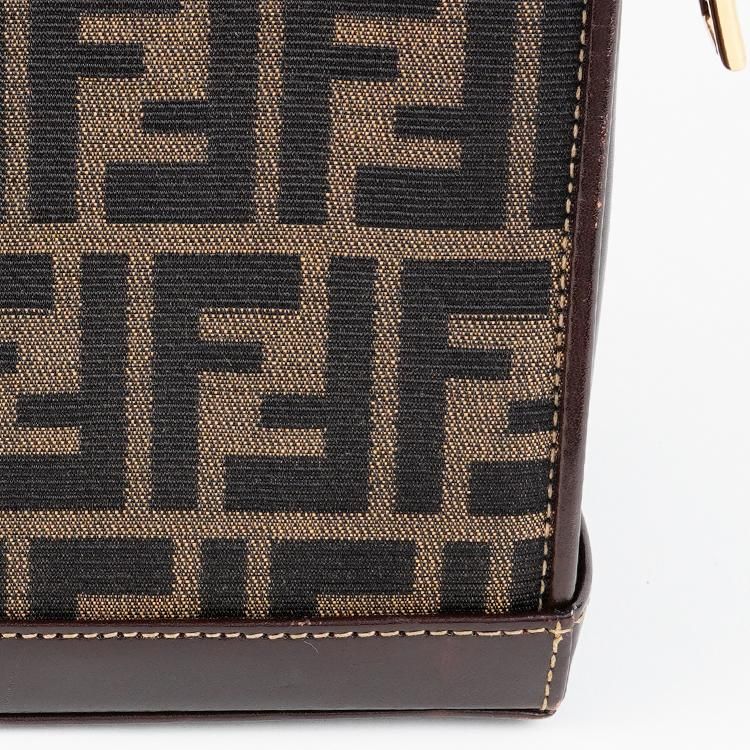 FENDI フェンディ ズッカ 巾着 ジャガード ハンドバッグ